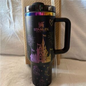 Stanley 40 oz. Black Iridescent Oil Slick Disney Castle and Friends Tumbler